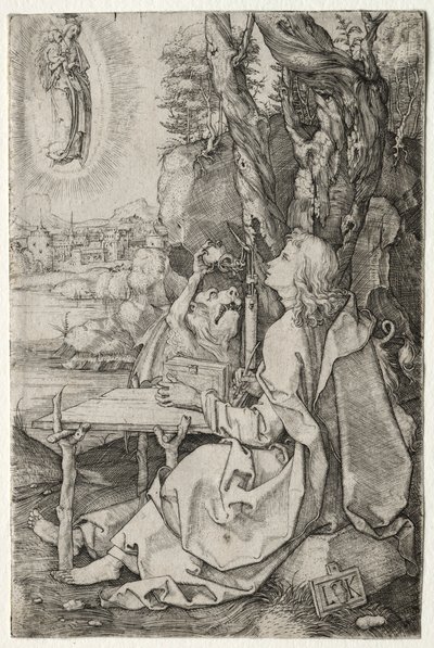 Św. Jana na wyspie Patmos. autorstwa Ludwig Krug