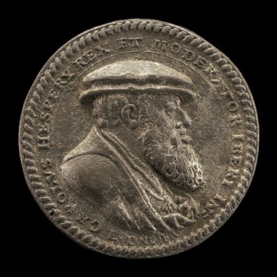 Karol V, 1500-1558, król Hiszpanii 1516-1556, cesarz rzymski 1519 [awers], 1542. autorstwa Ludwig Neufahrer