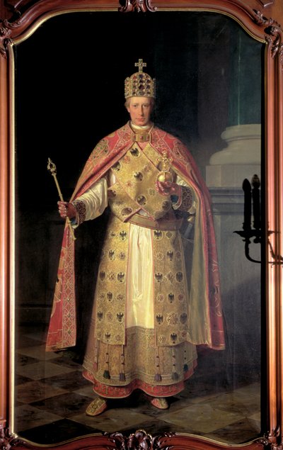 Franciszek II, cesarz rzymski, noszący insygnia cesarskie autorstwa Ludwig or Louis Streitenfeld