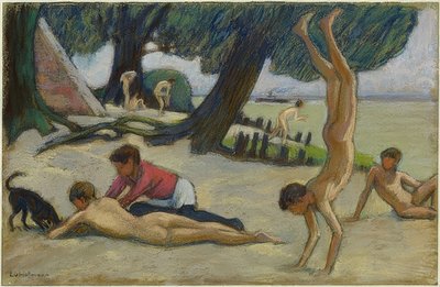Chłopcy na plaży. Około 1895 autorstwa Ludwig von Hofmann