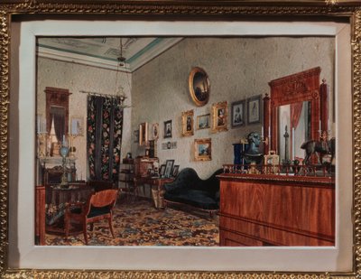 Gabinet Michaiła Obreskowa. Praca Luigi Premazzi (1814-1891), akwarela na papierze autorstwa Luigi Premazzi