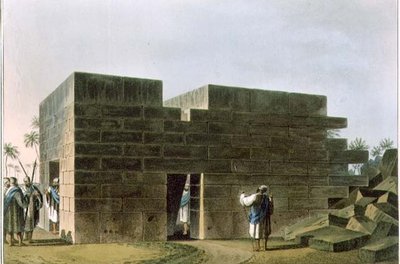 Świątynia Jowisza Ammona w Libii, tablica 70 z „Widoków w dominiach osmańskich”, wyd. Robert Bowyer (1758-1834) 1810 (akwatinta) autorstwa Luigi (after) Mayer