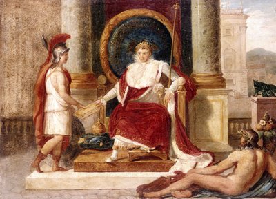 Napoleon przekazuje Kodeks Praw Bogini Rzymie autorstwa Luigi Agricola
