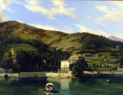 Willa nad jeziorem Como. Obraz Luigiego Ashtona autorstwa Luigi Ashton