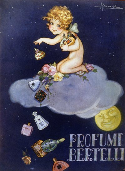 Reklama zapachów Bertelli. Ilustracja autorstwa Brisi (Busi). autorstwa Luigi Busi