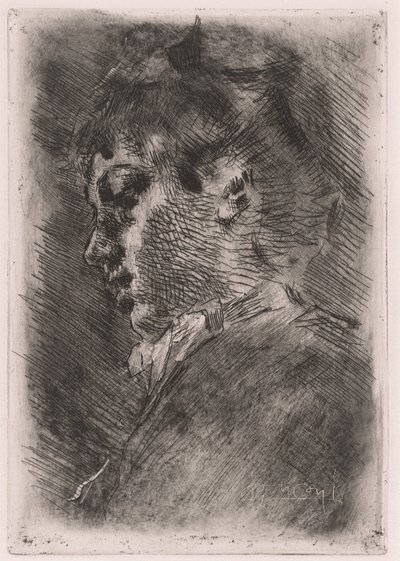 Portret młodej kobiety w profilu autorstwa Luigi Conconi