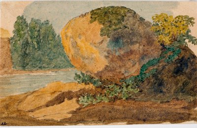 Krajobraz potoku (akwarela, c.1825) autorstwa Luigi Garibbo
