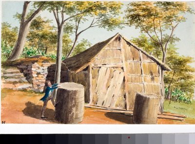 Widok chaty (akwarela, ok. 1823) autorstwa Luigi Garibbo