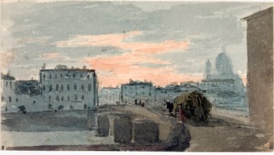 Widok na most Carraia, Florencja (Akwarela autorstwa Luigi Garibbo
