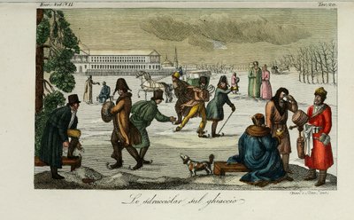 Lodowisko. Ilustracja ze starożytnych i współczesnych zwyczajów lub historii rządu autorstwa Giulio Ferrario, 1831 autorstwa Luigi Giarrè