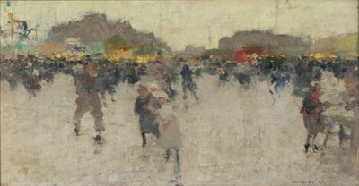 Fête de la place du Trône, Paryż, ok. 1890 (olej na płótnie) autorstwa Luigi Loir