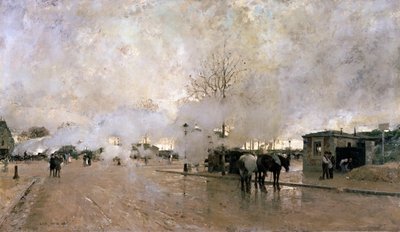 Dym na torze Paris Circuit Line, 1885. autorstwa Luigi Loir