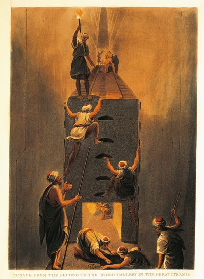 Francja, Paryż, Przejście od Drugiej do Trzeciej Galerii w Wielkiej Piramidzie w Gizie autorstwa Luigi Mayer