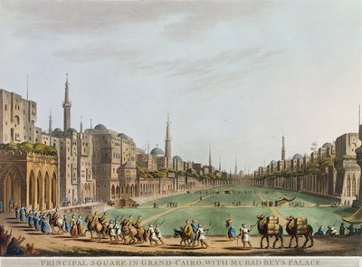 Plac Główny w Wielkim Kairze, z pałacem Murada Beya, tablica 27 z "Widoków w Egipcie", rytował Thomas Milton (1743-1827), wyd. Robert Bowyer (1758-1834) 1801 (akwatinta) autorstwa Luigi Mayer