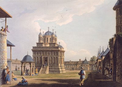 Klasztor Santa Maria, Luigi Mayer, Grecja XIX w. Grawerowanie autorstwa Luigi Mayer