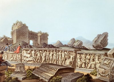 Ruiny Efezu w Turcji, ilustracja Luigi Mayer autorstwa Luigi Mayer