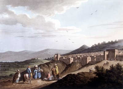 Widok na miasto Betlejem. W „”Widoku panowania osmańskiego w Europie w Azji i innych wyspach Morza Śródziemnego””. Z oryginalnych rysunków Luigiego Mayera, Londyn autorstwa Luigi Mayer
