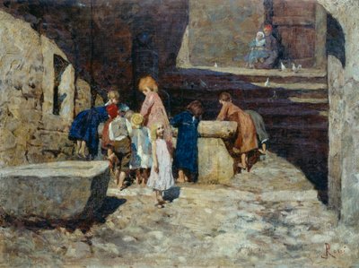 Dzieci przy fontannie autorstwa Luigi Rossi