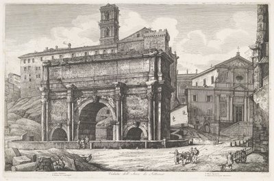 Boguś van Septimius Severus te Rome Widok Łuku Septymiusza (tytuł na obiekcie) autorstwa Luigi Rossini