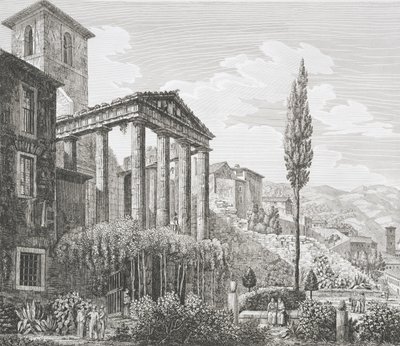 Świątynia Herkulesa w Cora, z "Le Antichita dei contorni di Roma", opublikowana w latach 1824-26 (zob. także 205038) autorstwa Luigi Rossini