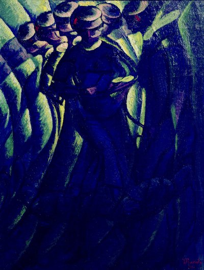 Streszczenie ruchów kobiety autorstwa Luigi Russolo