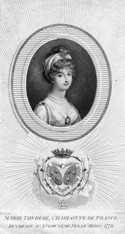 Marie-Therese-Charlotte de Bourbon, księżna Angouleme i Dauphine Francji, 1805. autorstwa Luigi Schiavonetti