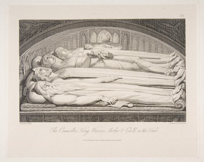 Radca, król, wojownik, matka i dziecko w grobie, z The Grave, a Poem..., 1 marca 1813. autorstwa Luigi Schiavonetti