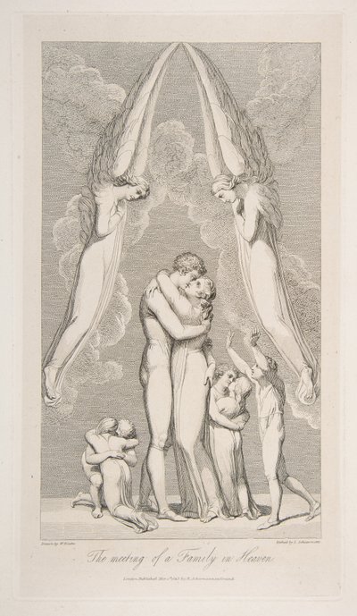 Spotkanie rodziny w niebie, z wiersza Roberta Blaira The Grave, 1 marca 1813. autorstwa Luigi Schiavonetti