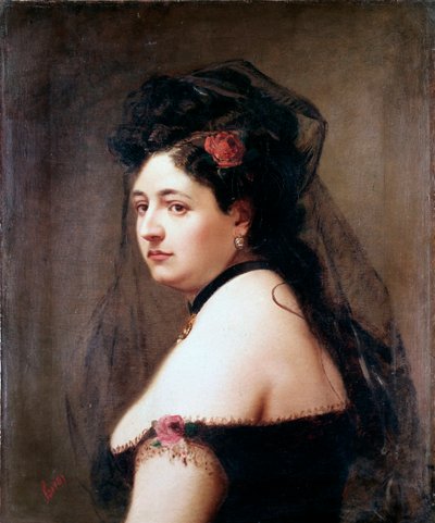 Portret Elisabetty Galletti Gianoli, włoskiej piosenkarki (Painting autorstwa Luigi Sorio