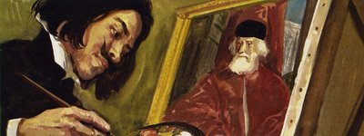 Francuski artysta Gericault zawdzięczał dług rzemiosłu Tintoretto (litografia barwna) autorstwa Luis Arcas Brauner