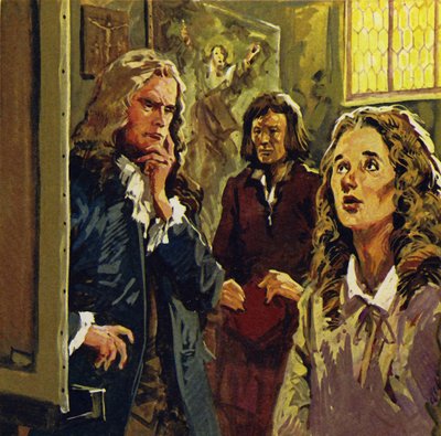 Watteau został przyjęty na ucznia przez malarza Gerina (kolorowa litografia). autorstwa Luis Arcas Brauner