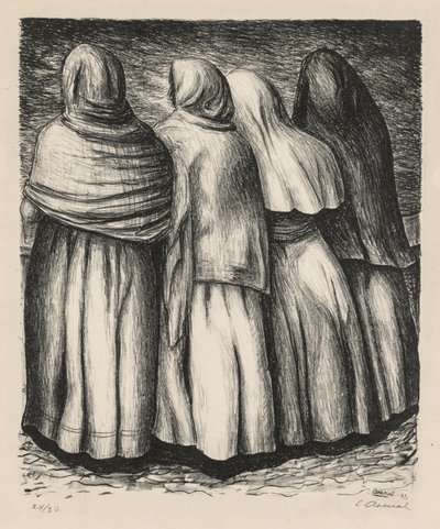 Kobiety z profilu Kobiety z profilu, 1945. autorstwa Luis Arenal