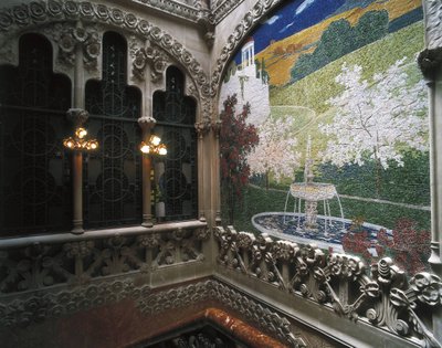 Mosaiques, Casa Nava (1901-1907), a Reus - DOMENECH I MONTANER, Lluis (1850-1923). Dom Navas. 1901-1907. HISZPANIA. Reus. Dom Navas. Dekoracja mozaikowa wnętrza. Modernizm. Architektura. autorstwa Luis Domenech i Montaner