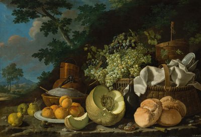 Popołudniowy Posiłek La Merienda, ca. 1772. autorstwa Luis Egidio Melendez