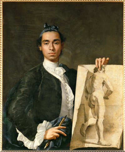 Portret artysty trzymającego ... autorstwa Luis Menendez or Melendez