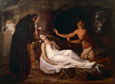Śmierć Atali, XIX wiek (olej na płótnie) autorstwa Luis Monroy