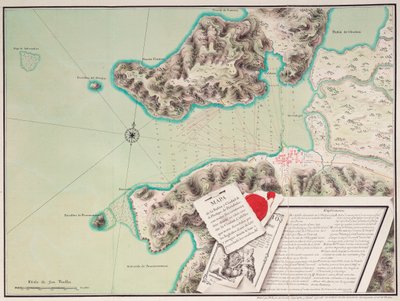 Mapa zatoki i miasta S. Phelipe de Portobelo autorstwa Luis de Surville