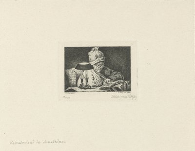 czytający człowiek autorstwa Lukas van Hoger (signed by artist)