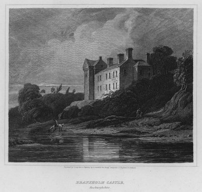 Zamek Branxholm, Roxburghshire (grawerowanie) autorstwa Luke (after) Clennell