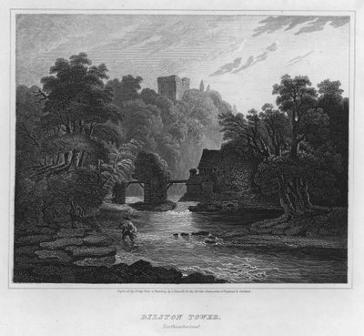 Wieża Dilston, Northumberland (grawerowanie) autorstwa Luke (after) Clennell