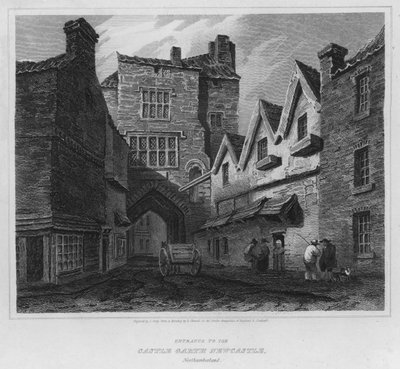 Wejście do zamku Garth Newcastle, Northumberland (grafika) autorstwa Luke (after) Clennell
