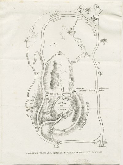 Zamek Dudley: litografia, bd [ok. 1825] autorstwa Luke Booker
