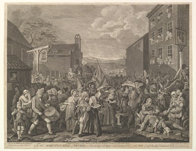Marsz do Finchley-A Reprezentacja Marszu Gwardii w kierunku Szkocji..., 12 czerwca 1761. autorstwa Luke Sullivan
