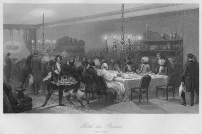 Hotel des Princes. Stół DHote, c1843 autorstwa Lumb Stocks