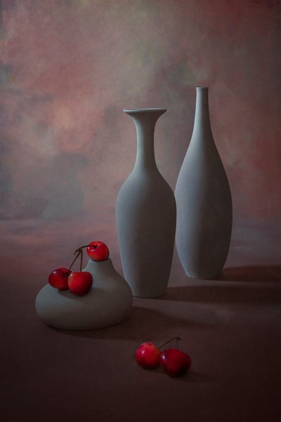 Elegancka martwa natura z wiśniami autorstwa Lydia Jacobs
