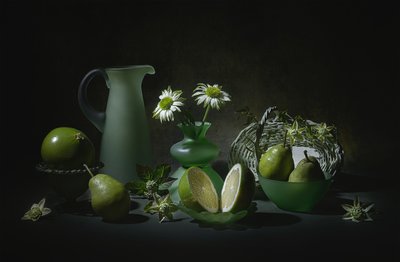 Elegancka zielona martwa natura autorstwa Lydia Jacobs