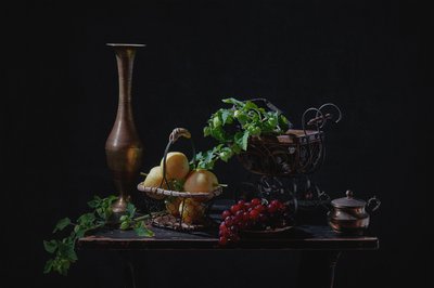 Nastrojowa martwa natura z owocami autorstwa Lydia Jacobs