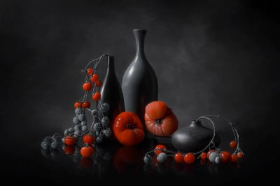 Nastrojowa martwa natura z pomidorami autorstwa Lydia Jacobs
