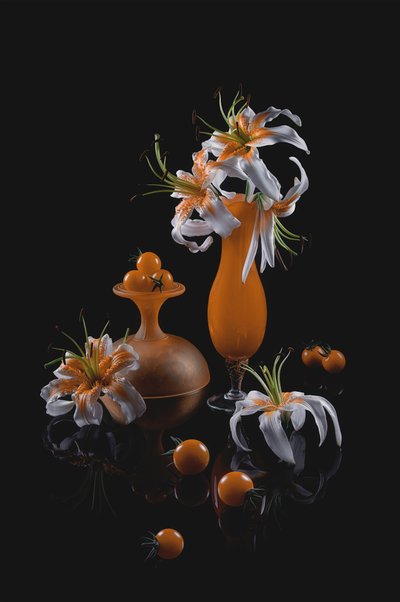Martwa natura z pomarańczowymi liliami autorstwa Lydia Jacobs