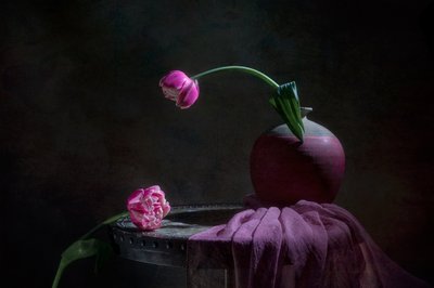 Martwa natura z różowymi tulipanami autorstwa Lydia Jacobs